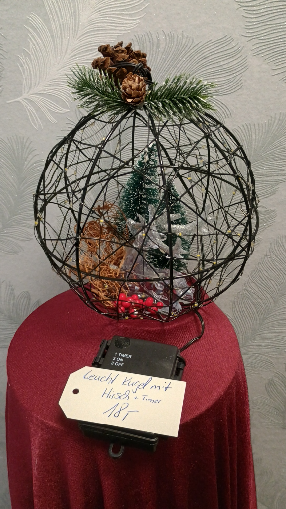 1001 - Leuchtkugel klein mit Hirsch