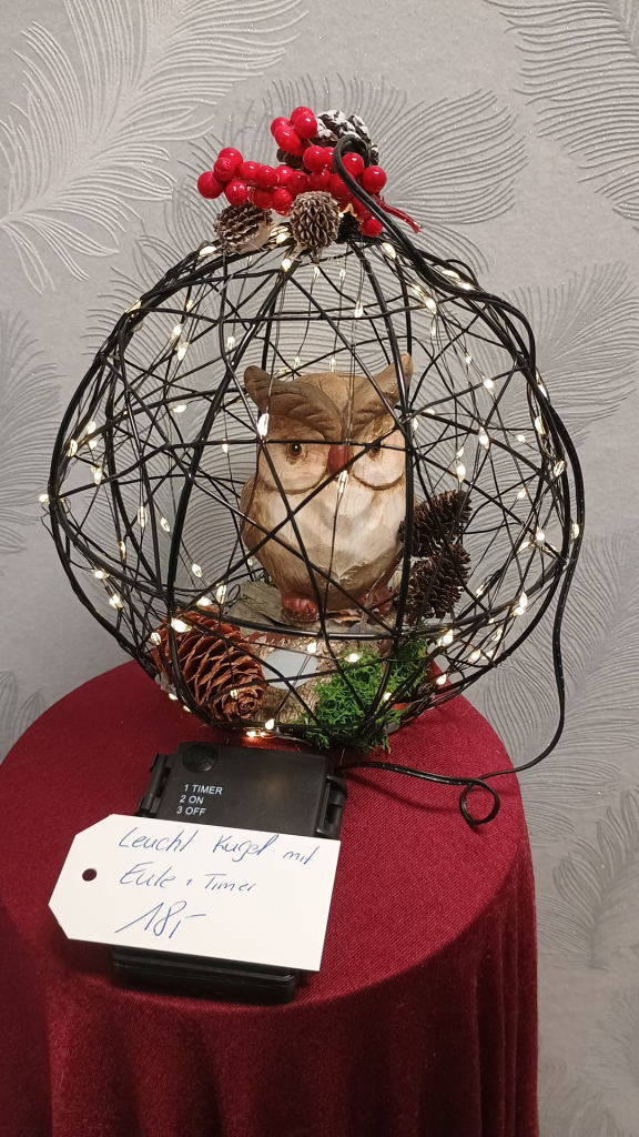 1002 - Leuchtkugel klein mit Eule