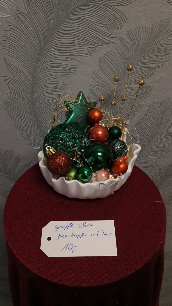 1014 - Geraffte Schale Grün Kupfer