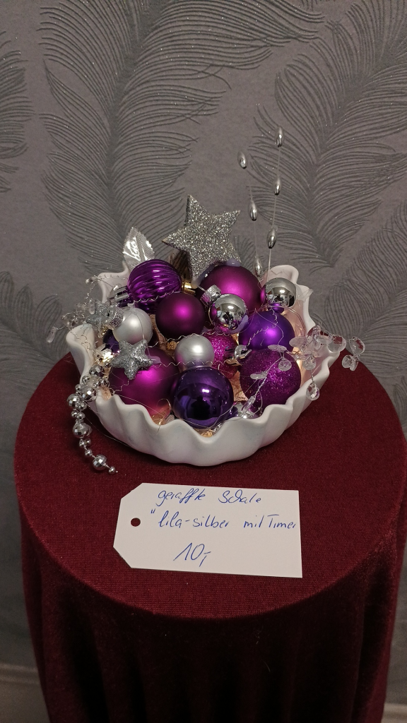 1015 - Geraffte Schale Lila Silber