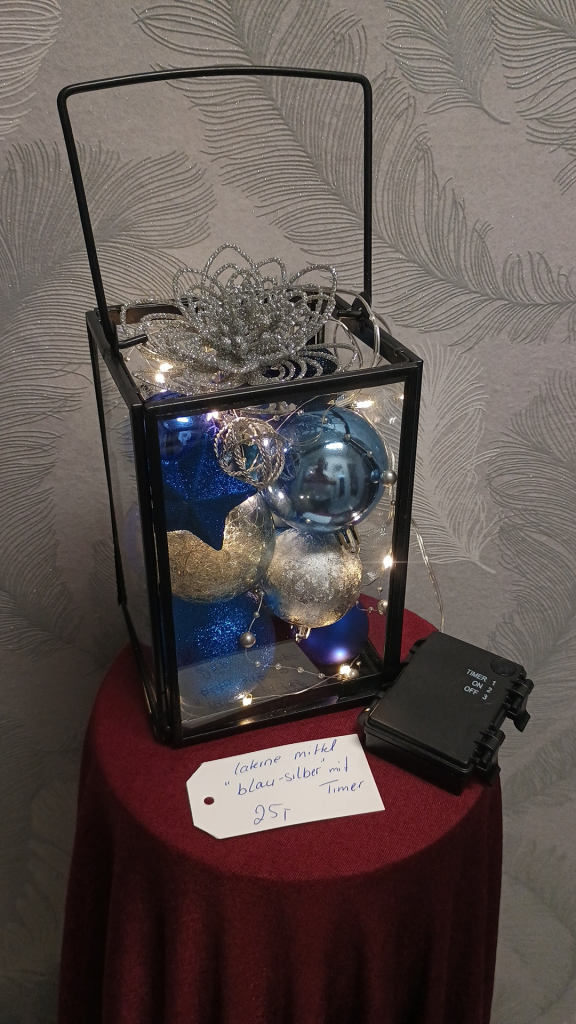 1048 - Laterne Mittel Blau Silber