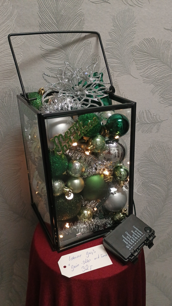 1052 - Laterne Groß Grün Silber