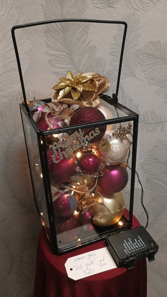 1053 - Laterne Groß Lila Gold