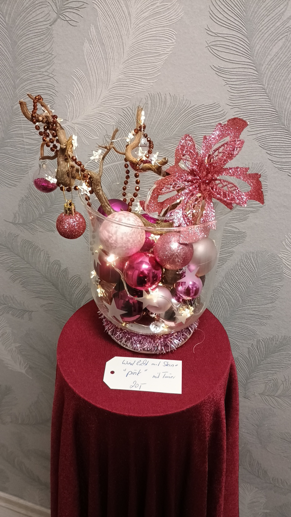 1027 - Windlicht mit Sternen Pink