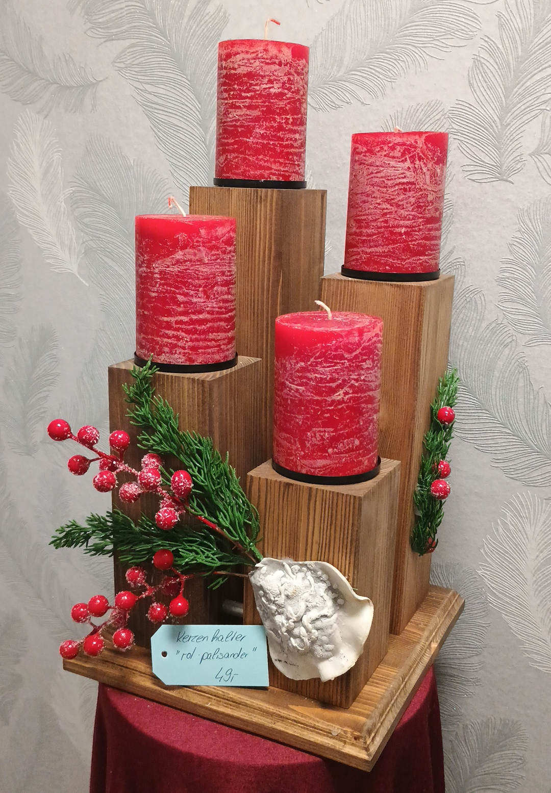 1100 - Kerzenhalter Rot Palisander