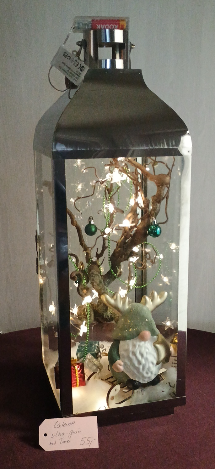 1103 - Laterne Silber Grün