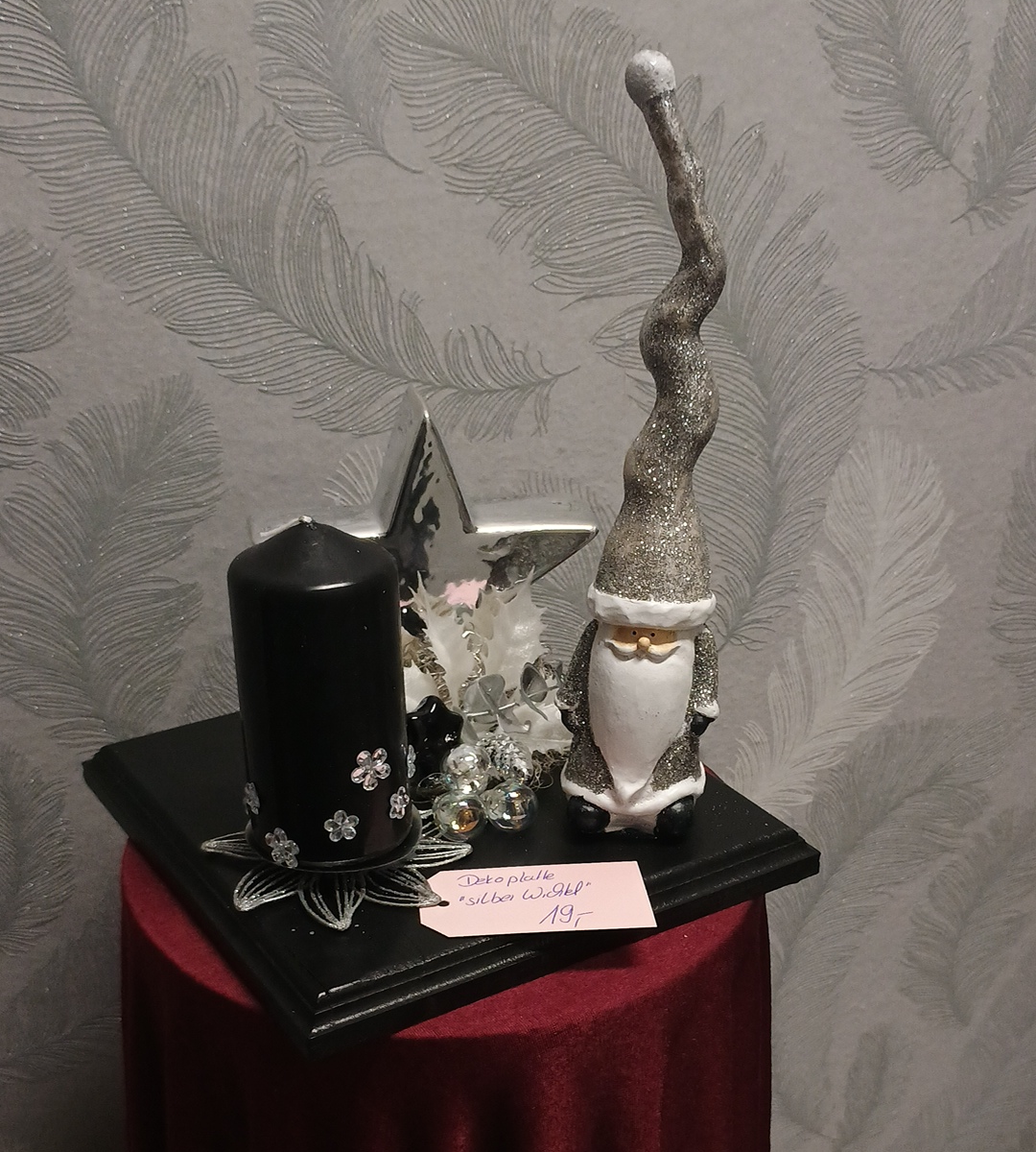 1105 - Dekoplatte Silber Wichtel