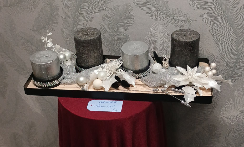 1116 - Dekotablett Schwarz Silber